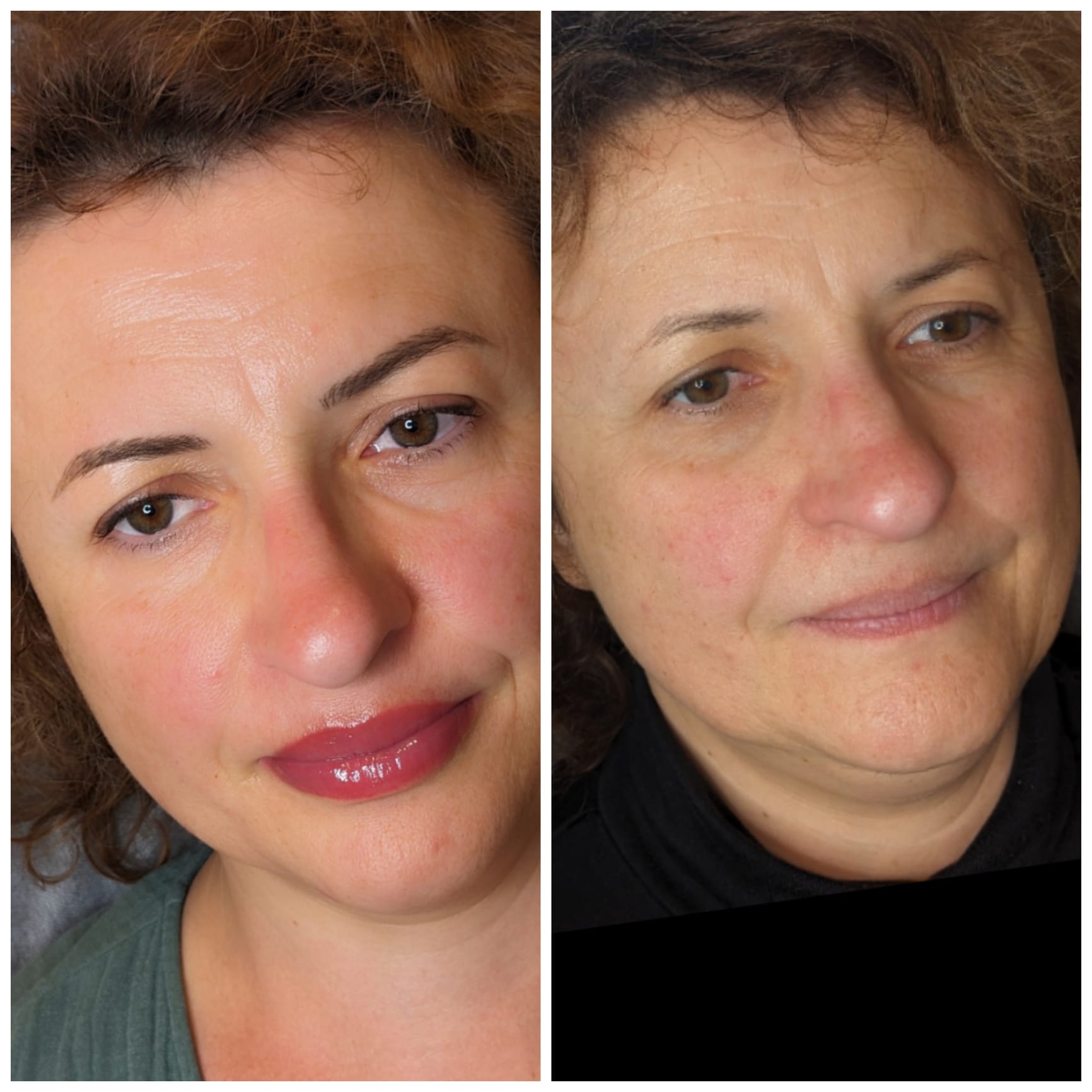Vorher-Nachher-Vergleich definierter Augenbrauen nach Permanent Make-up